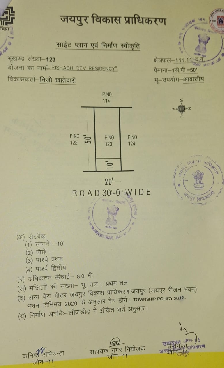 Plot no 123 rishabh dev residency jda patta near mahindra sez Ajmer road
