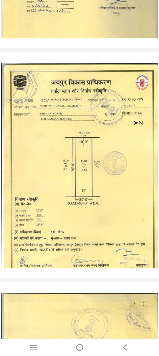 155 SQ YARD 20X70 DADUDAYAL NAGAR JDA
